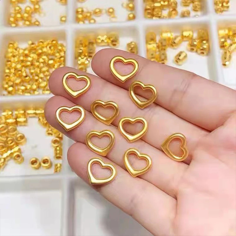 Real 24K Gold Pure AU999 Heart Pendant Necklace Minimalist Fashion Fine Jewelry Gift for Women PE010 240906