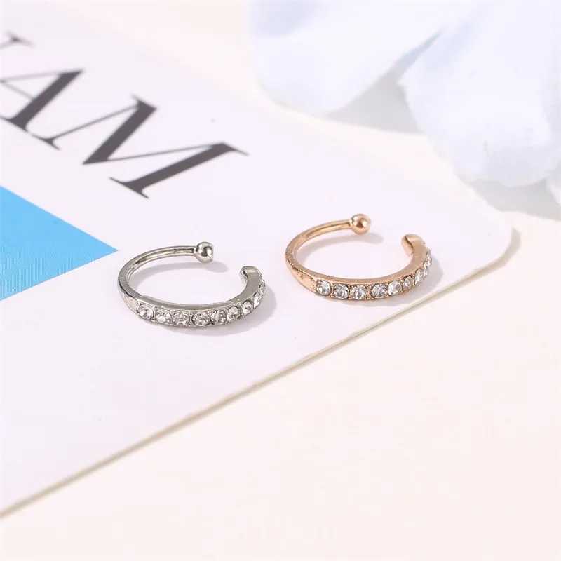 Korean Crystal Clip Earrings For Women Zircon Earing Without Hole Jewelry Fake Earrings Single Ear Bone Clip Earings Ear CuffsX240913