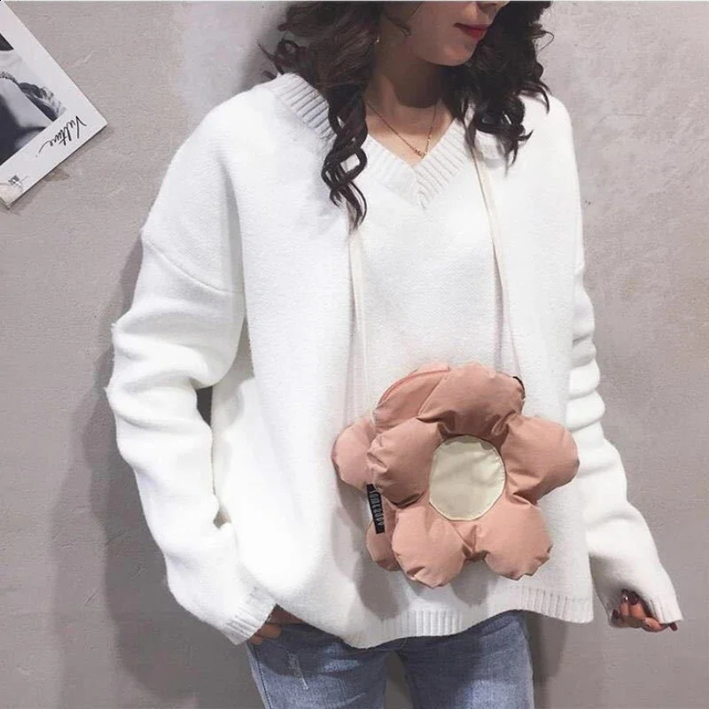 Cute Sunflower Shoulder Bag Womens Youth Fashion Flower shaped Soft Handbag Cross Body Messenger Bag Womens childrens Wallet 240912