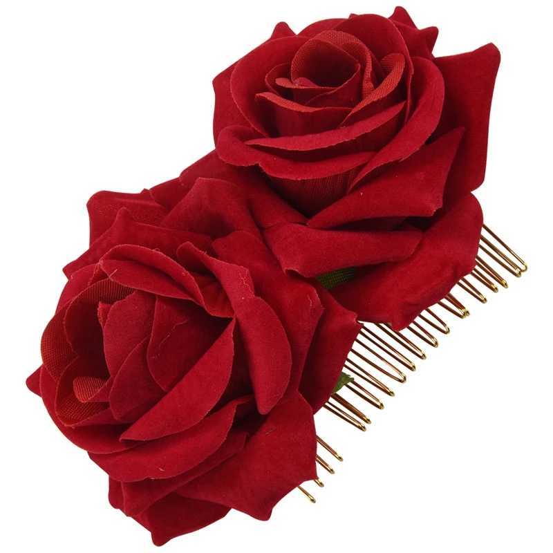 Rose Flower Hair Clip Slide Flamenco Dancer Pin Flower Brooch Lady Hair Styling Clip Hair AccessoriesX240913