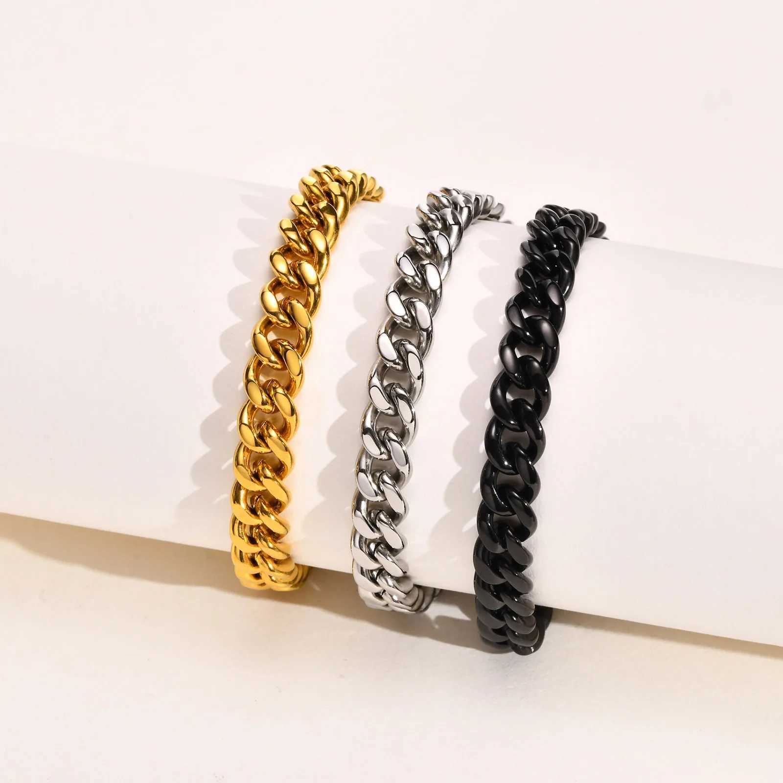 Mens Stainless Steel Link Chain Bracelets for Men Boys Gifts Jewelry 5MM/7MM/9MM Length 19cm/23cmX240913