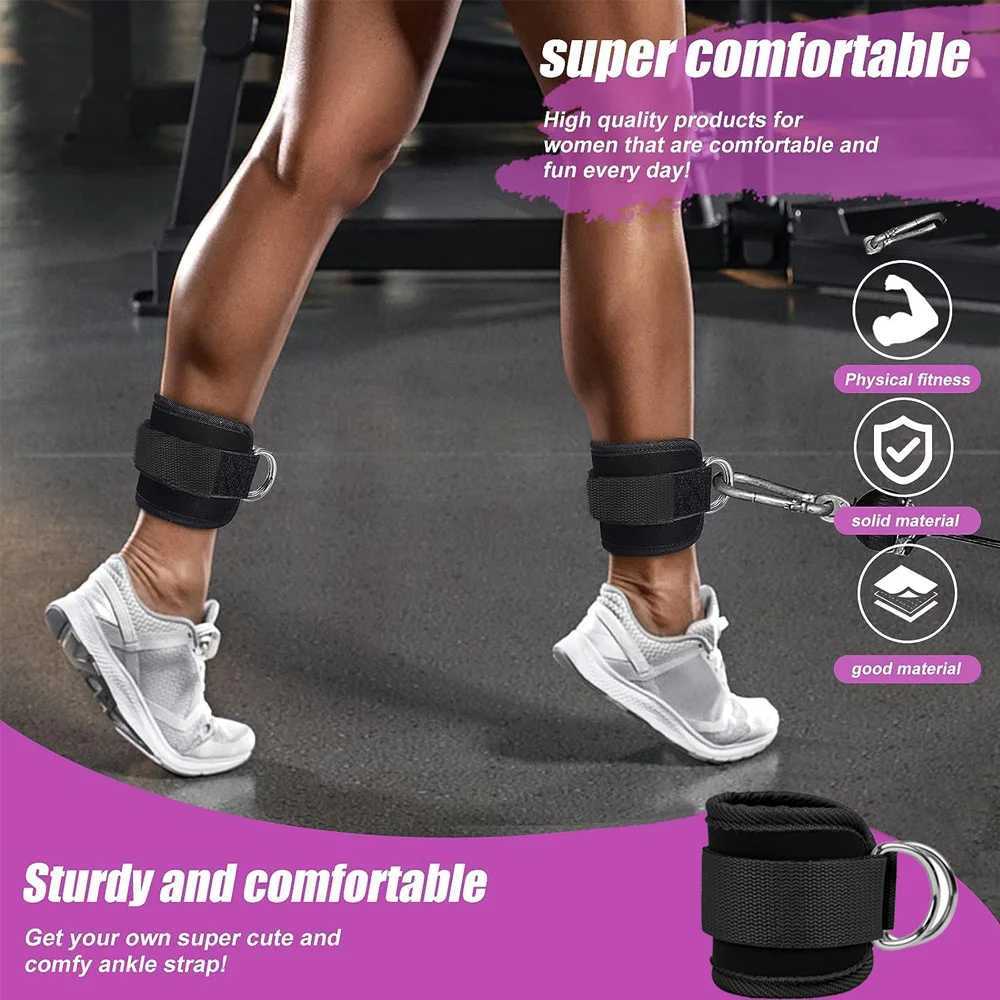 Sports Ankle Strap for Cable Machines Enhanced Booty Glute Leg Gym Ankle Cuff for Kickbacks Adjustable D-Ring Support Cuffs Y240913