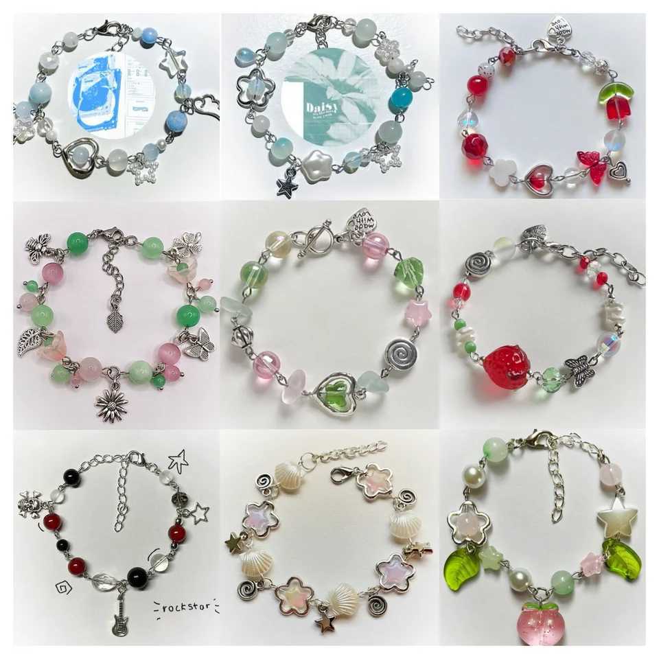 1Pc Exquisite Fruit Star Y2K Fashion Cute Handmade Bead Bracelet Womens Party Ball Gift W240913