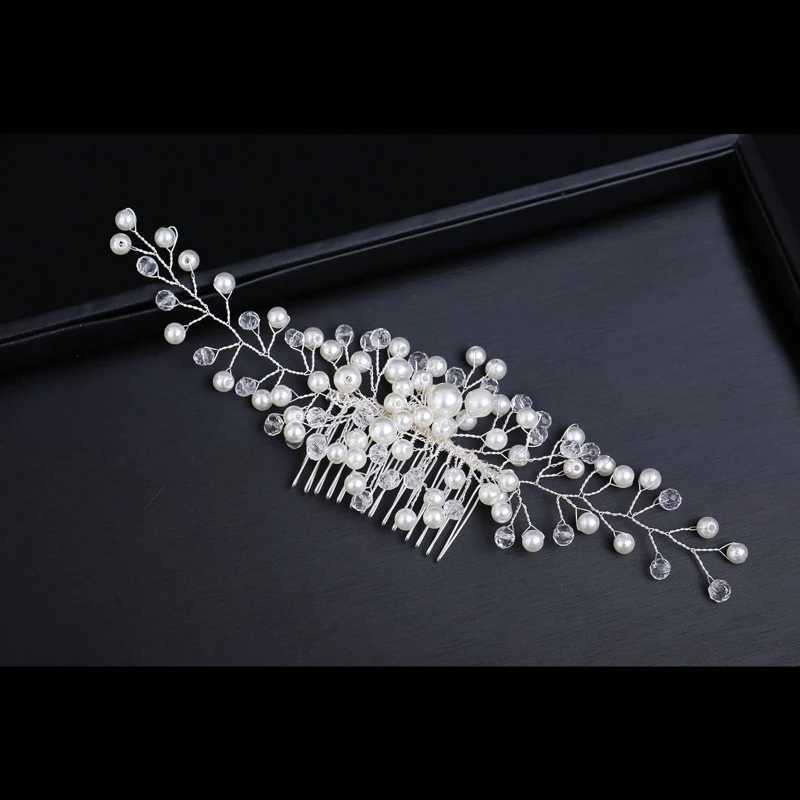 Crystal Pearl Wedding Hair Combs Hair Accessories for Bridal Hair Clips Pin Accessories Jewelry Handmade Women Head OrnamentsX240913