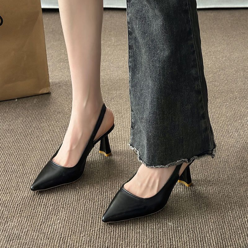 Sandals Women Summer New Fashion Women's Sandals 2024 Pointed Pumps Women Shoes Office Dress Shoes Sexy Square Heel High Heels