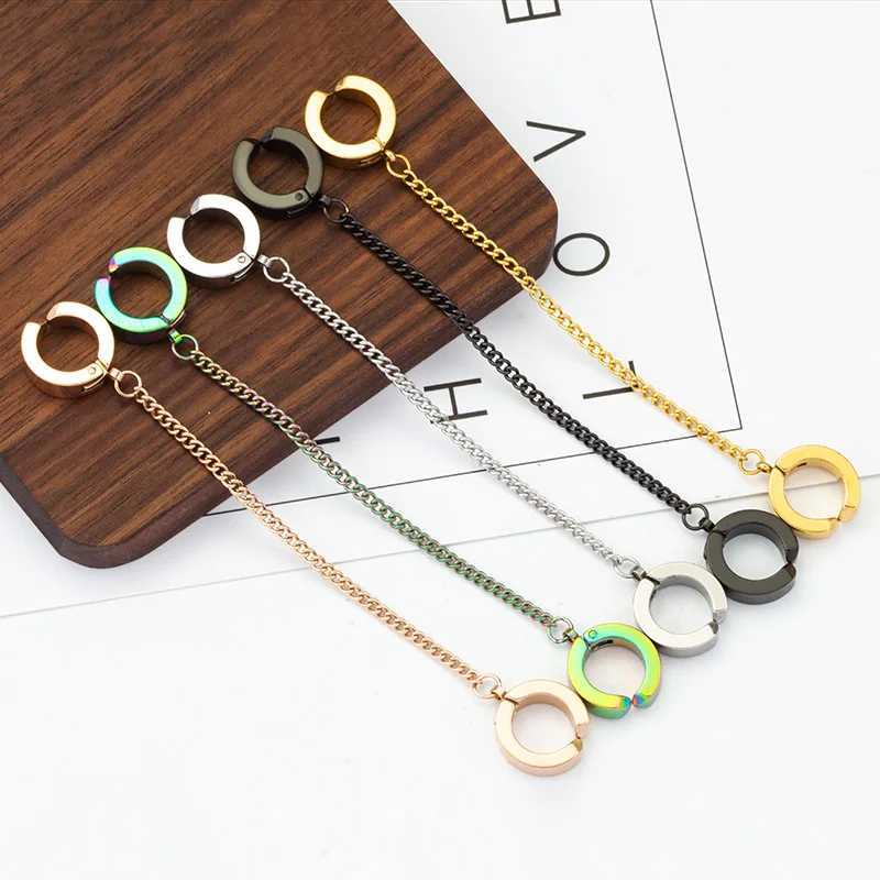 Stainless Steel Clip-on Fake Earrings Non-piercing Earcuff Ear Clip Earrings Without Piercing Punk Personality JewelryX240913