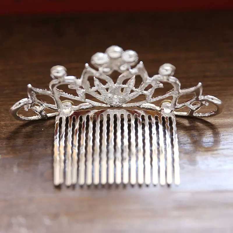 Kids Mini Crowns Hair Comb Crystal Rhinestone Pearl Heart Flower Tiaras Comb Hairpin Wedding Bridal Princess Crown Hair JewelryX240913