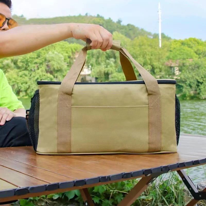 Outdoor cooking bag waterproof camping organizer cooler lunch box portable large capacity storage handbag 240910