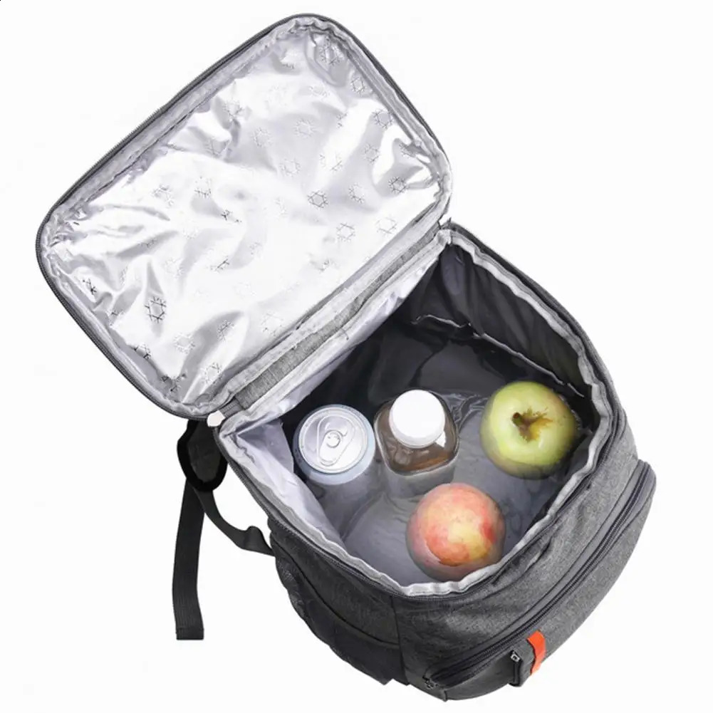 Lunch bag environmentally friendly multi pocket portable backpack thick cooler picnic equipment 240910