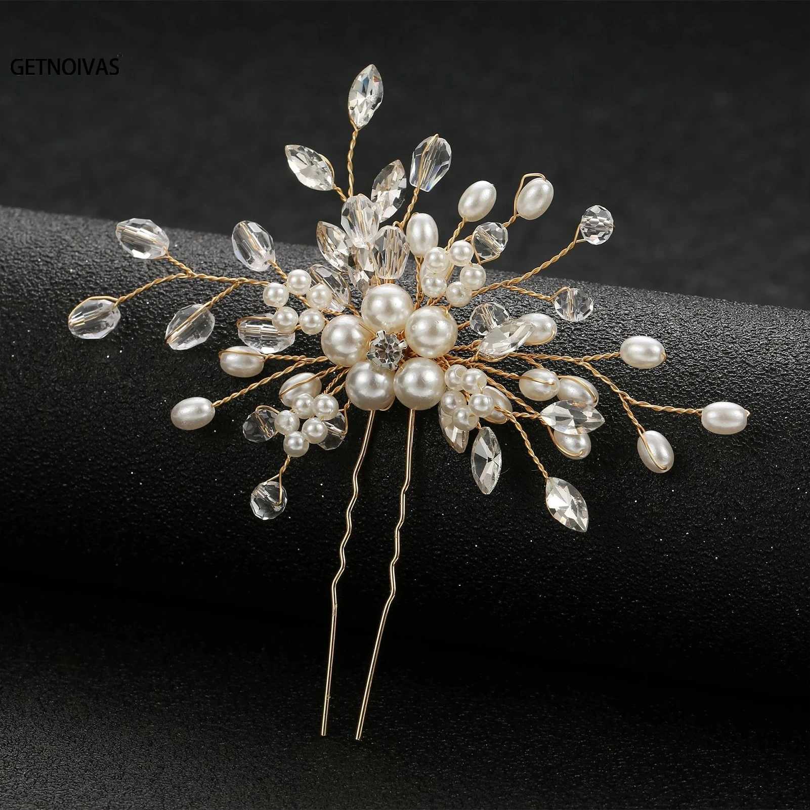 Bridal White Flower Hair Pins for Women Rhinestone Wedding Hair Accessories Bride Headpiece Party Jewelry Bridesmaid GiftX240913