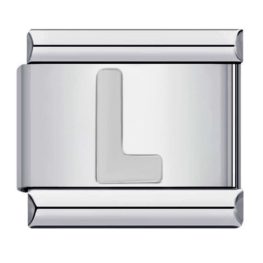 New Titanium Steel Sier Concave 26 English Letter Italian Module Bracelet DIY Italian Charm Links Stainless Steel Fit 9Mm Bracelet Jewelry DIY Making 