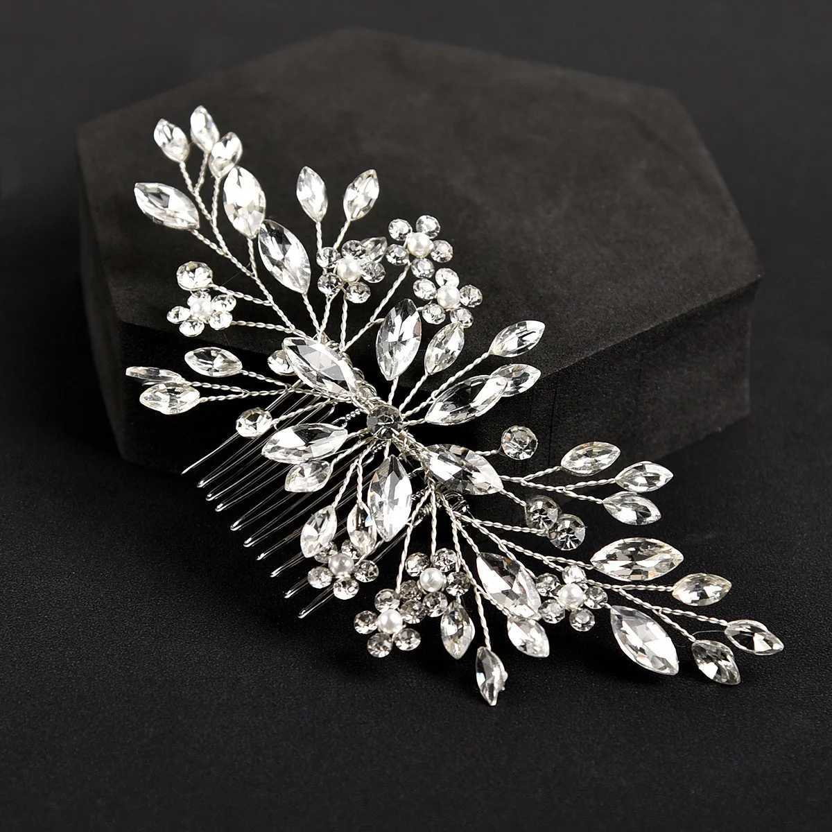 New Hair Card Bridal Headdress Handmade Inlaid Crystal Comb Ladies Rhinestone Gift Wedding Portrait AccessoriesX240913