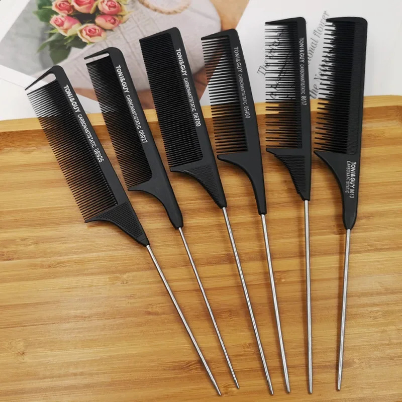 Professional Hair Tail Combs Stainless Steel Salon Cut Styling Comb Spiked Care Tools Barber Accessories Fine Teeth 240911