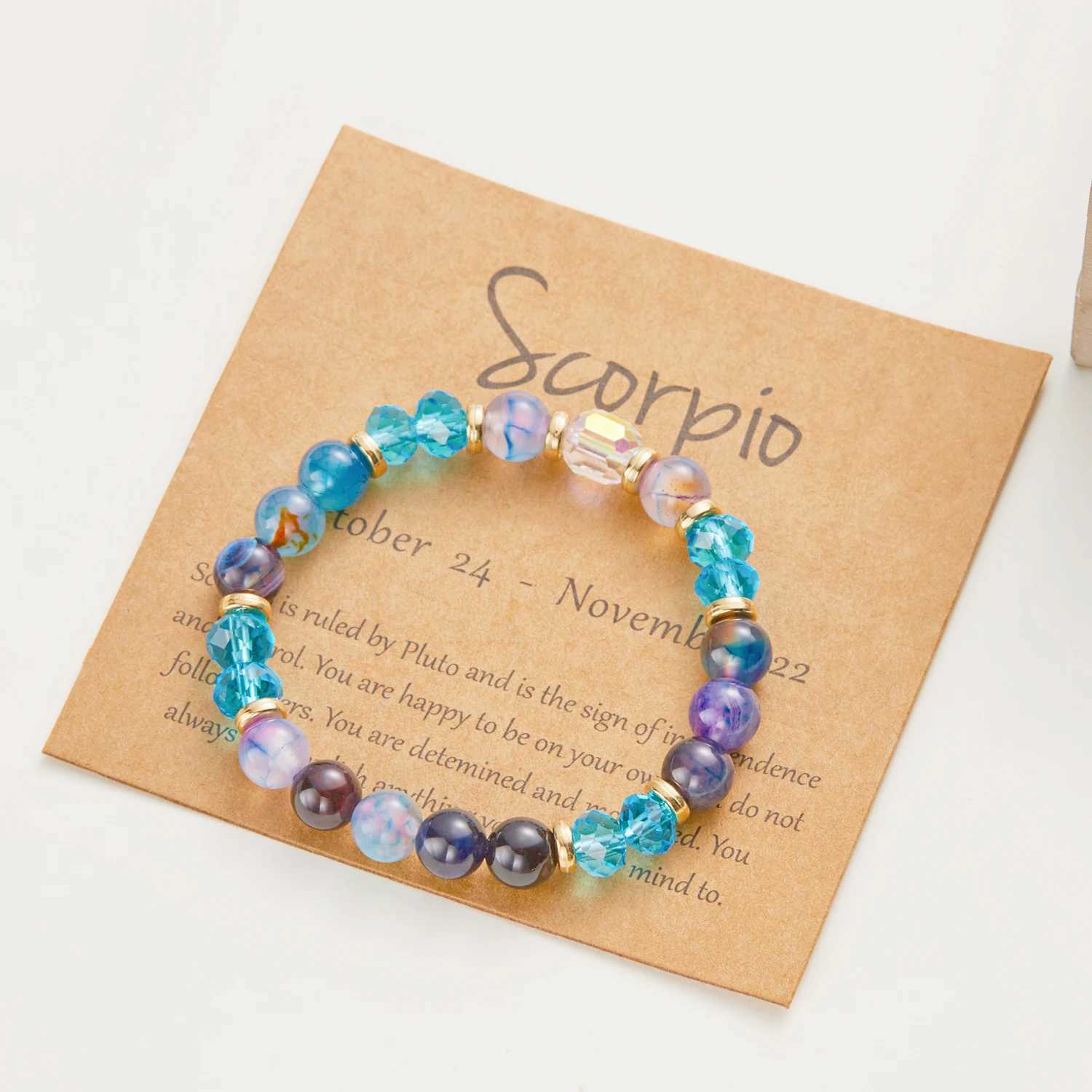 12 Zodiac Signs Beaded Bracelet Women Cancer Virgo Leo Colored Crystal Natural Stone Handmade Bracelet Jewelry W240913