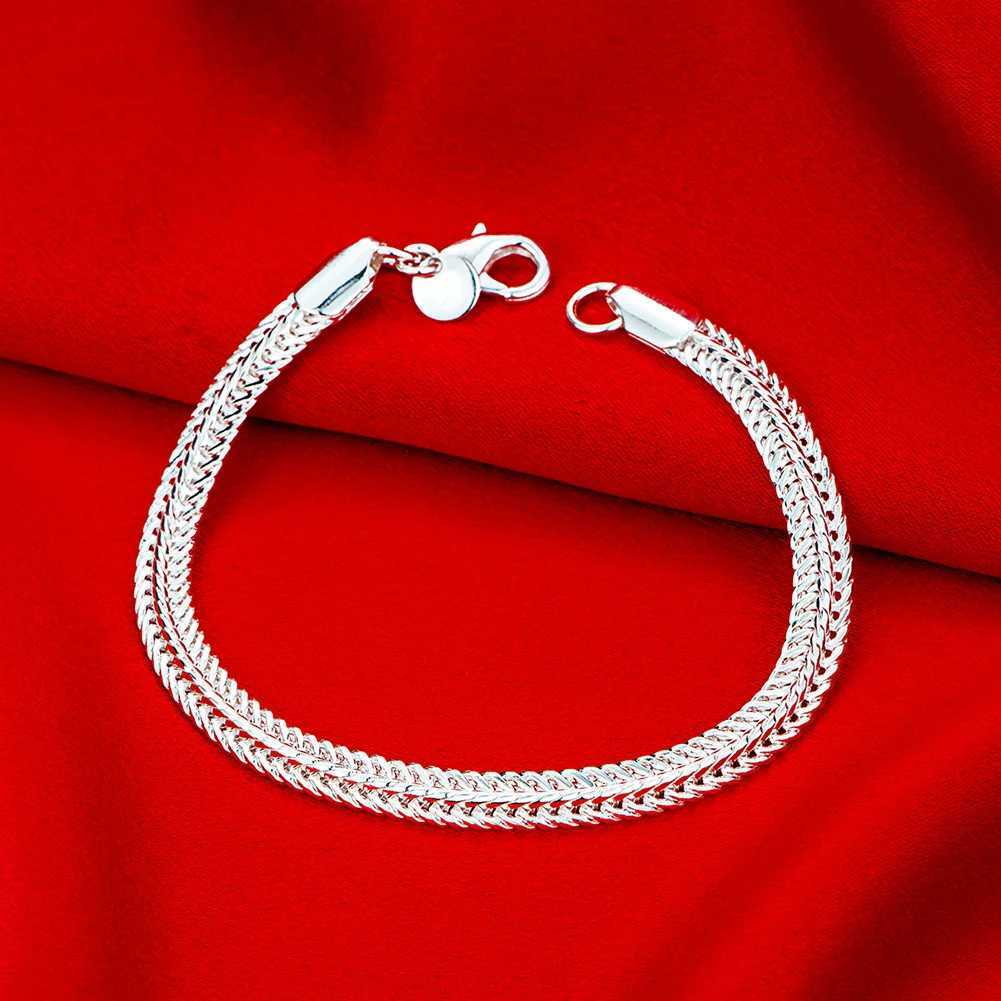 Hot sale 925 Sterling Silver bracelet Snake chain women lady men noble Fine charm jewelry wedding party 20cmX240913