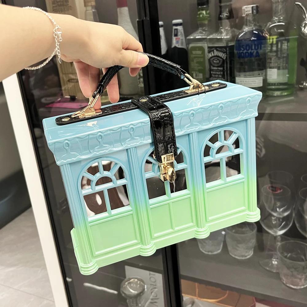 Purses and Handbags Shoulder Bag For Women party Banquet Bag House shape purse funny bag Evening clutch Bag 250319