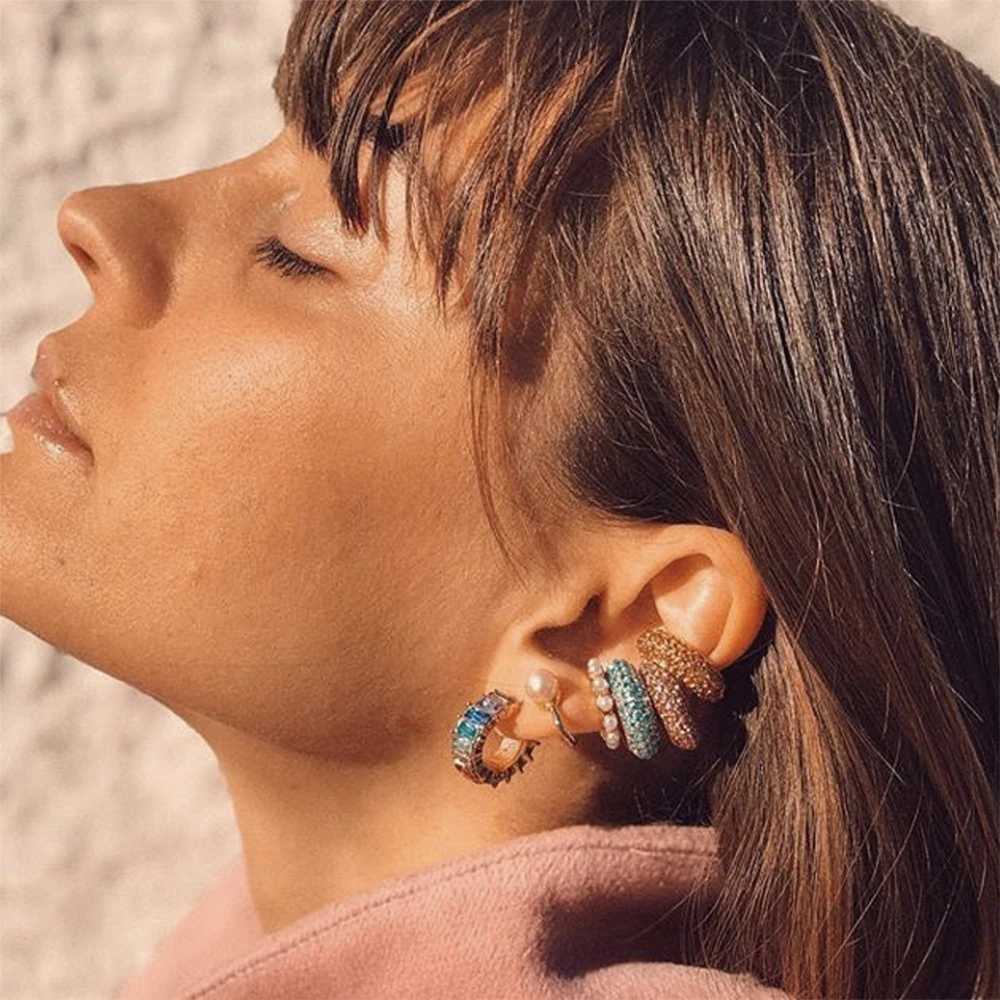 Trendy Pearl Clip on Earrings Earcuffs for Women Gold Color C Shaped Stackable CZ Ear Cuff No Pierced Party Wedding Jewelry 2024X240913