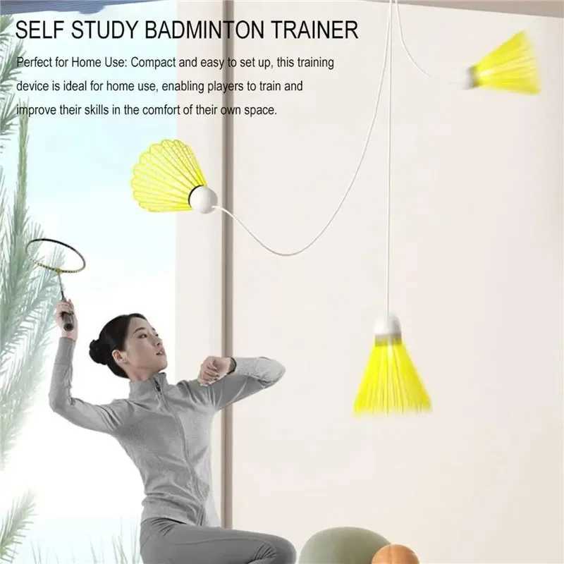 Self Study Badminton Trainer Portable Practice Robot Professional Stretch Badminton Training Tool Self-Study Shuttlecock Rebound Y240912