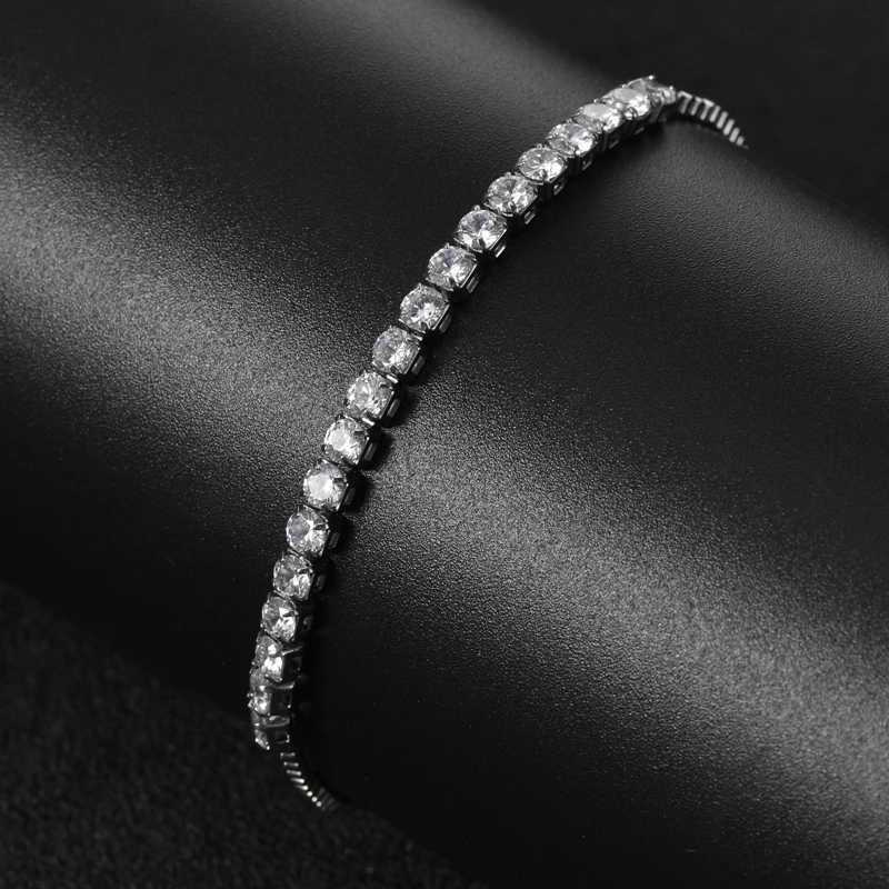 Luxury Hiphop Iced Out 3MM 4MM 5MM Cubic Zirconia Tennis Bracelets For Women and Men Silver Color Adjustable lengthX240913