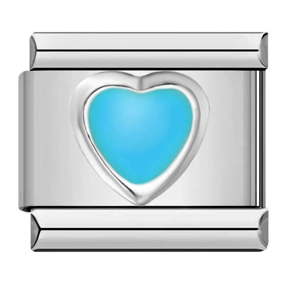 Titanium Steel Love Butterfly Stamping Pattern Color enamel DIY Module Bracelet Italian Charm Links Stainless Steel Fit 9Mm Bracelet Jewelry DIY Makin