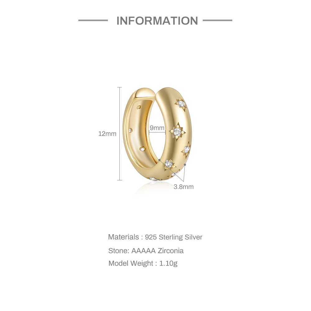 BOAKO 1 PCS Earcuff For Women Unpierce Ear 100% 925 Sterling Silver 9mm C-shaped Clip Earrings Aretes De Mujer Modernos 2023X240913