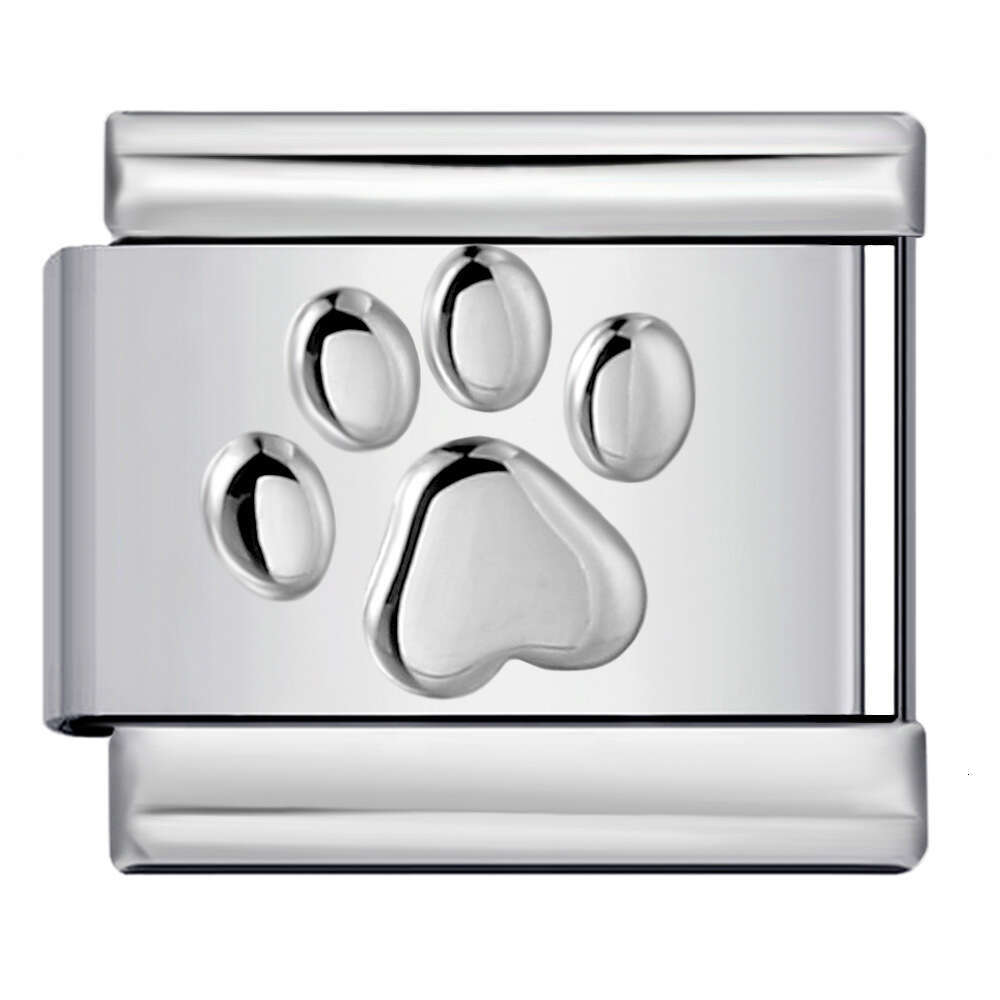 Titanium Convex Sier Stamping Pattern DIY Bead Bracelet Italian Charm Links Stainless Steel Fit 9Mm Jewelry Making Gifts