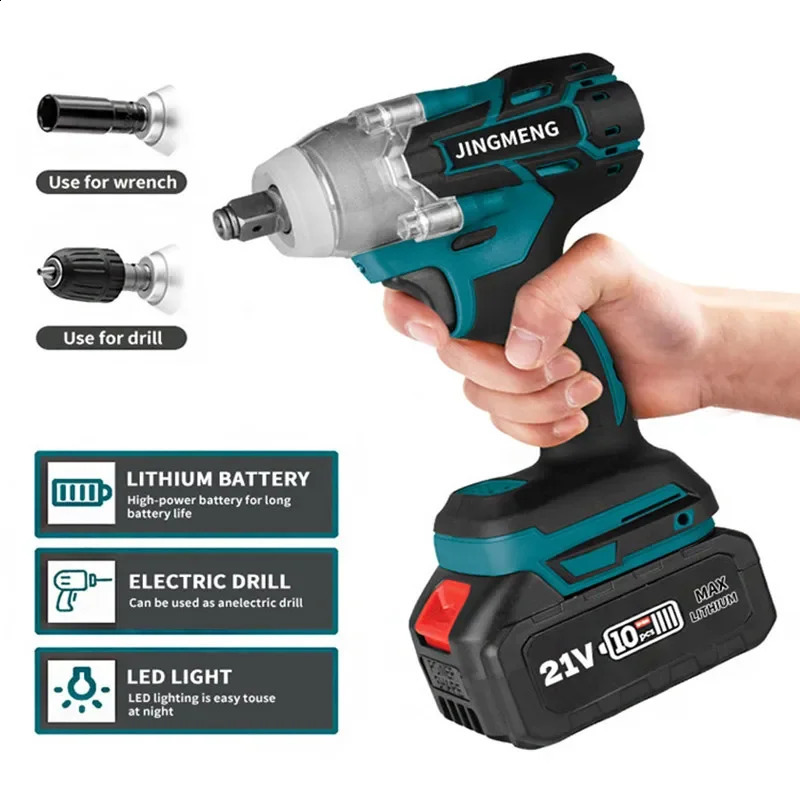Cordless electric impact wrench tool brushless hand drill socket for 21V battery 240913