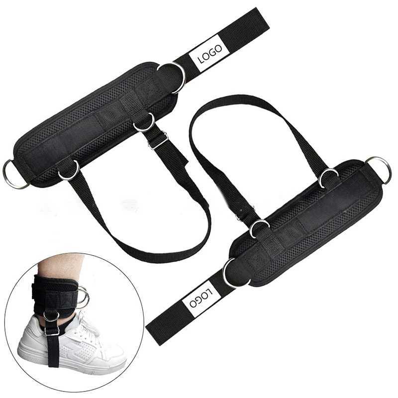 Fitness Adjustable D-Ring Ankle Cuffs Sport Ankle Straps For Cable Machines Gym Leg Pulley with Buckle Sport Feet Guard Workout Y240913