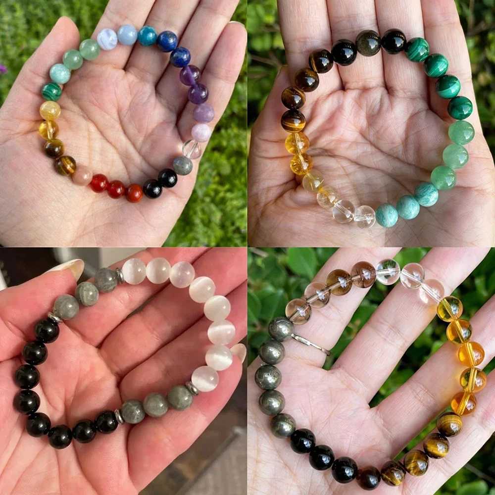 Natural Obsidian Malachite Tiger Stone Bracelet Women Attract Good Luck Money Health Men Make Beads Jewelry Gifts W240913