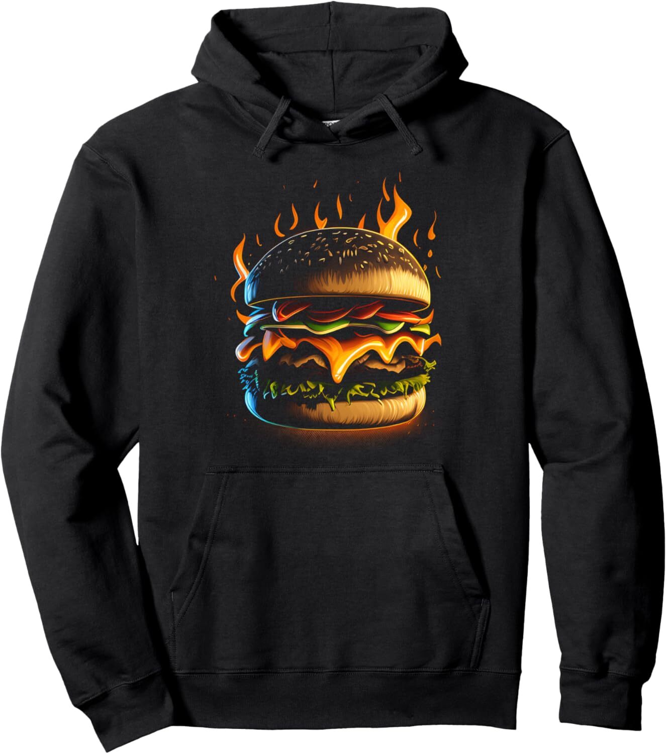 Hoodie for Mens Womens Hamburger Cheeseburger Foodie Fast Food Lover Design Pullover Hoodie Graphic Hoodies sweatshirt Pullover Long Sleeve