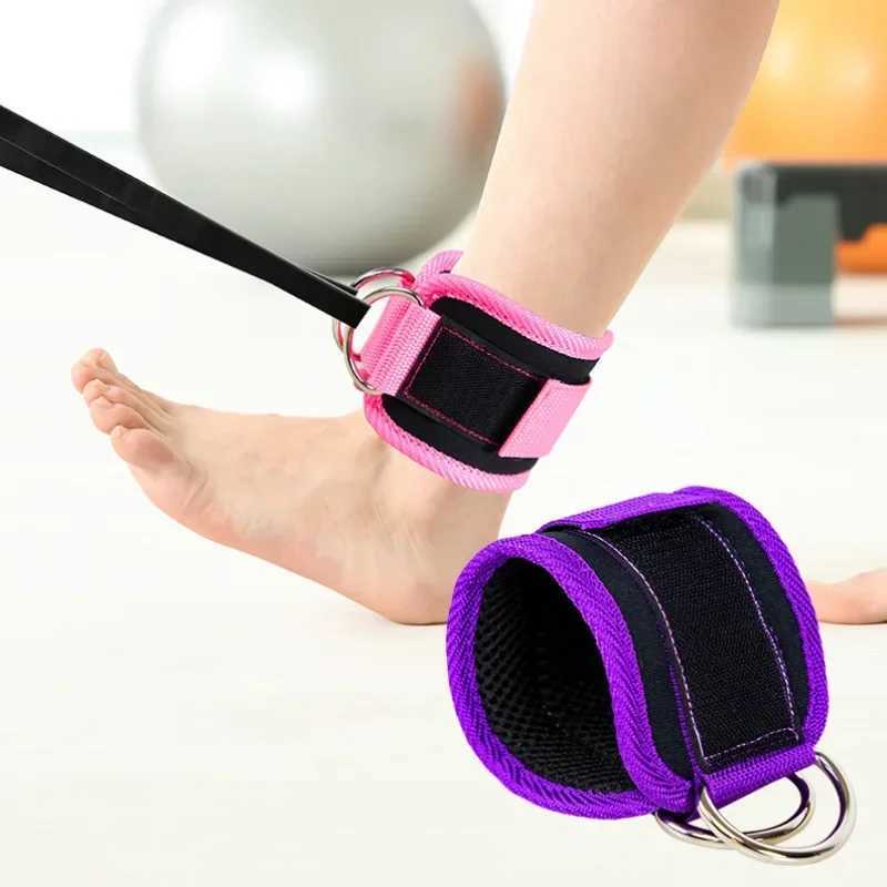 Gym Ankle Straps Double D-Ring Adjustable Neoprene Padded Cuffs Ankle Weight Leg Training Brace Support Sport Safety Abductors Y240914