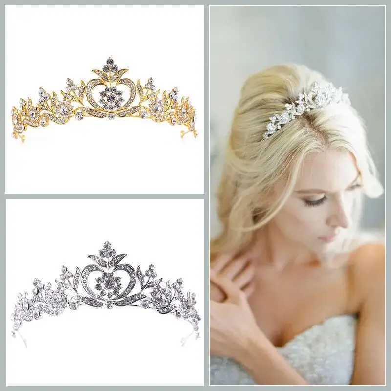 Gold Silver Color Bridal Headwear Crystal Crown Hair Comb Ladies Exquisite Dazzling Luxurious Birthday Party Hair AcessoriesX240913