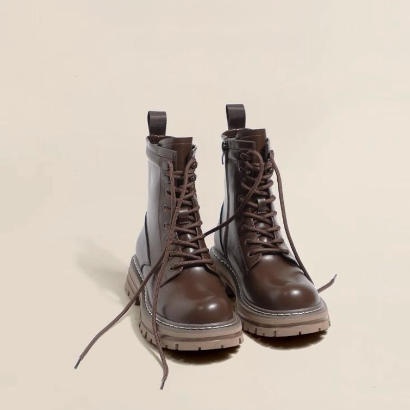 Women's Boots New Black Brown Fur Ankle Boots for Women Autumn Winter Padded Cotton Shoes Warm Thick Bottom Snow Short Botines