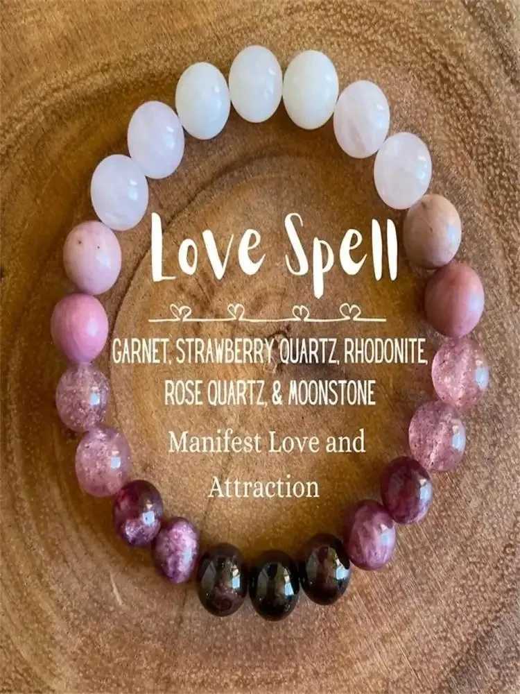 OAITE Rose Quartz Bracelet Womens Love Magic Bracelet Charming Bracelet Fashion Natural Amethyst Beautiful Handmade Gift W240913