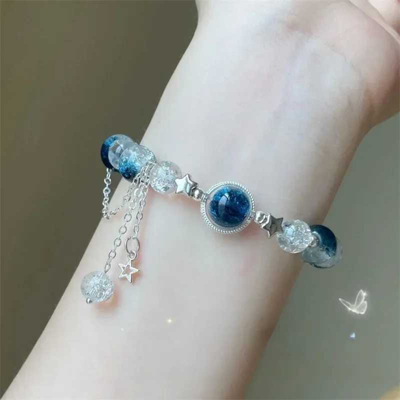 New Simple Bead Crystal Bracelet Suitable for Women Korean Ins Flower Fox Feather Tassel Bracelet Friendship Jewelry Gift 2024 W240913
