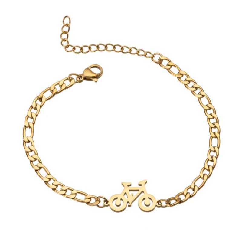 Personality Unique Bicycle Bracelets Bangles for Women Stainless Steel Adjustable Chain Charm Bracelet Minimalist JewelleryX240913