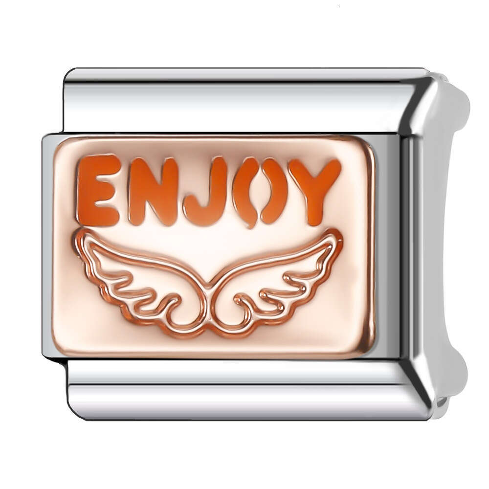 New Women's Gift Rose gold color Love Lock Bead Italian Charms Links Bangle Beads Fit 9mm Stainless Steel Bracelet Making DIY For Women Fashion J