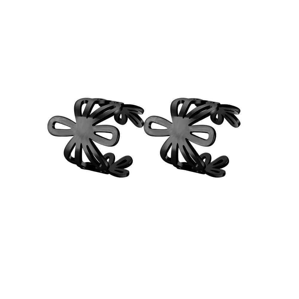 2-20Pcs Black Stainless Steel Adjustable Ear Cuff Wrap Clip On Earrings Fake Non Piercing Cartilage Helix Hoop Earrings SetX240913