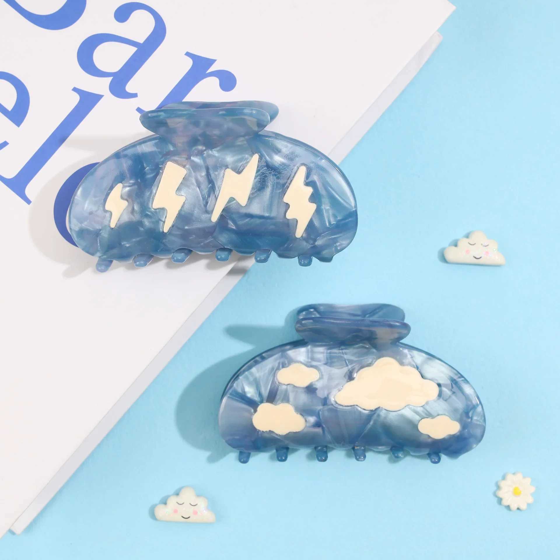 Muweordy Acetate Hair Clips Cartoon Hair Claw Clips Popular Hair Catch Hair Clip With Clouds Hair Accessories For WomenX240912