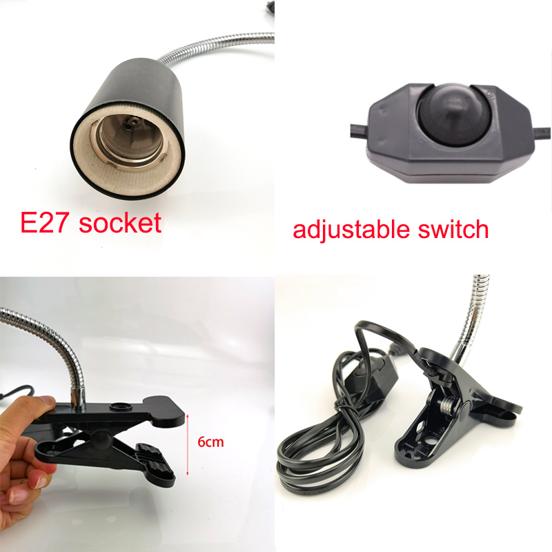 Infrared Pet Heating Lamp Ceramic 220V Light Bulb Brooder Chickens Reptile Lamps 50W 75W 100W 150W 200W Kit with Clip-on Holder