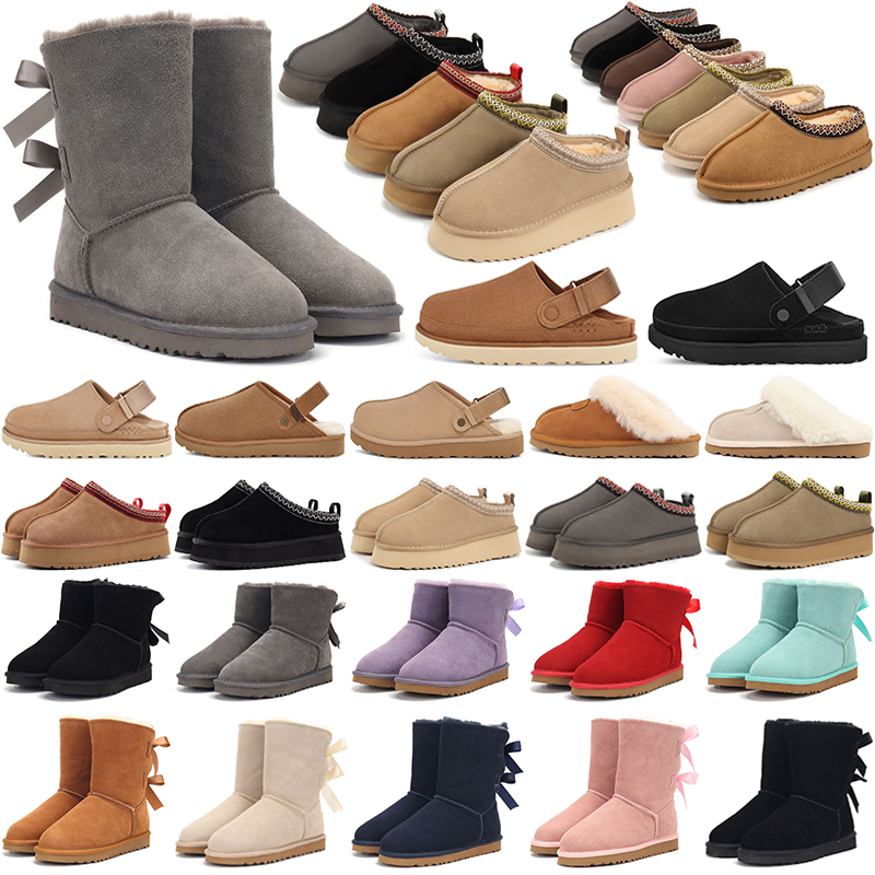 free shipping women boots australia tasman tazz slippers designer platform winter booties snow boot ankle short bow mini fur black chestnut brown pink shoe