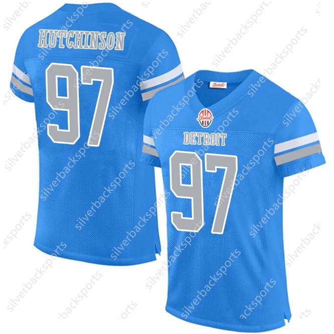 2024 Anthony Firkser 97 Adan U T C H I S O N Football Jersey 14 St. Brown 26 Gibbs Jameson 9 Williams 70 Dan Skipper For ed Custom Any Name Number
