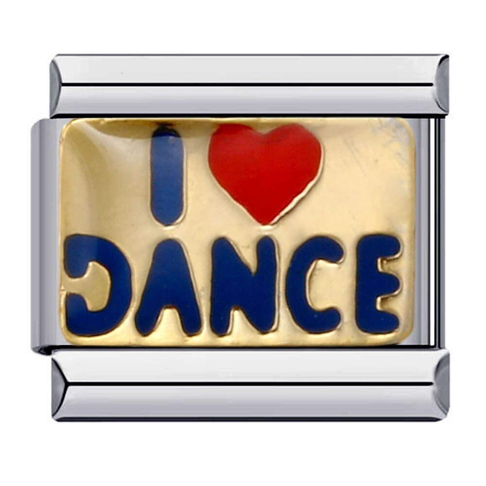 Sports Series DIY bead Welding Pattern Personalized Elastic Splicing Bracelet Italian Charm Links Stainless Steel Fit 9Mm Bracelet Jewelry DIY Making 