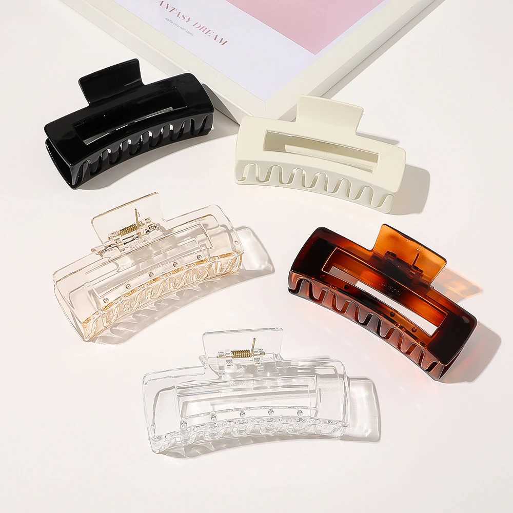 2023 New Claw Clip for Women Tough Colorful Plastic Hair Claw Large Size Hair Clamps Claw Clip Crab Chic Hair Accessories GiftX240912