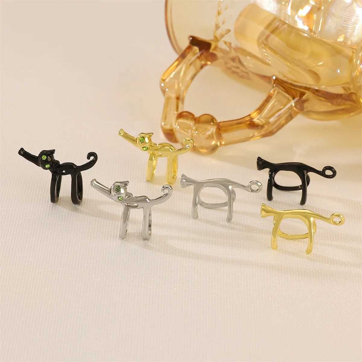 1Pc Cute Cat Ear Clip Elegant Green Eyes Charm Earrings Fashion Creative Punk Style Jewelry Birthday Party Personalized GiftX240913