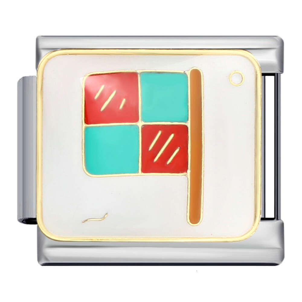 Sports Series Italian Modular Stainless Steel Elastic Splicing Bracelet Accessories Fit 9mm Bracelet Jewelry DIY Making Gifts