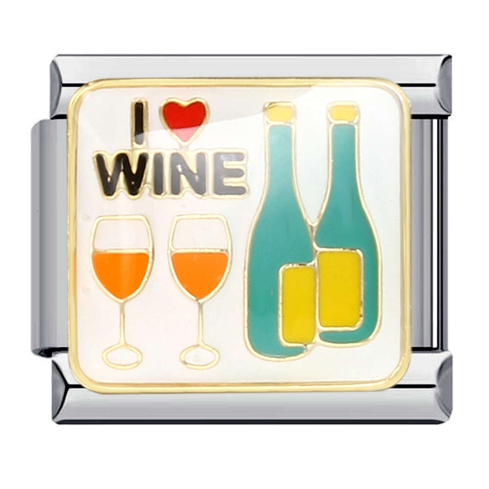 New Dessert Cake Elements Bead Stainless Steel Welding Enamel DIY Fashion Bracelet Italian Charm Links Fit 9Mm Jewelry Making Gifts