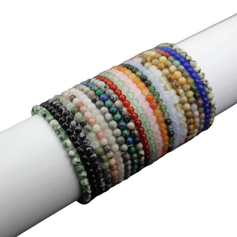 4mm Quartz Agate Bead Natural Stone Bead Bracelet Molten Rock Tiger Eye Black Agate Crystal Womens Yoga Treatment Chakra Jewelry W240913