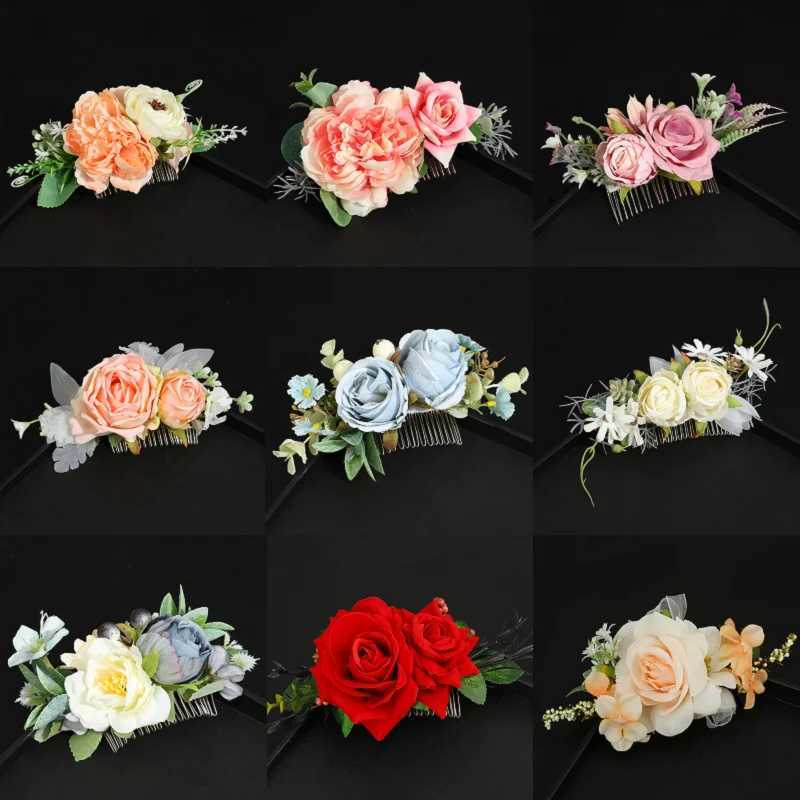 Floral Hair Combs 2023 Summer Wedding Hair Accessoires Fairy Flower Girls Hairpins Hair Clip Crown Bride Charm Headpiece JewelryX240913
