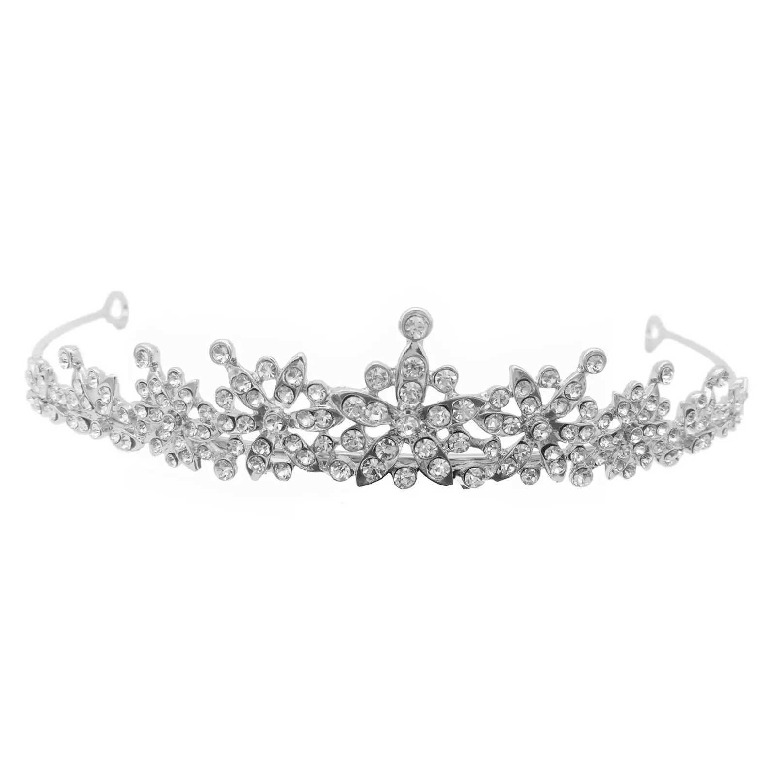 Luxury Silver Plated Pearl Crown Crystal Tiaras Rhinestone Hair Ornament Head Wedding Princess Hairbands Birthday Bridal Je S8P5X240913